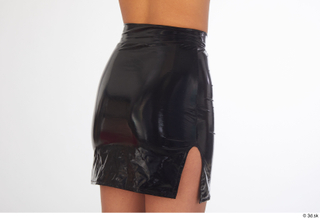 Killa Raketa black shiny faux leather mini skirt casual dressed…